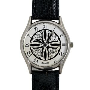 Rovada Irish Made Wrist Watch White Dial Quartz Vintage 1990s 34mm